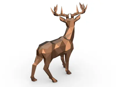 deer low poly 3D print model