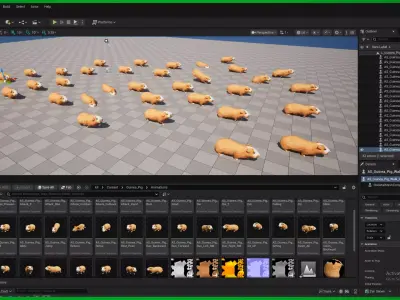 Domestic Guinea Pig Rodent Low-poly 3D model