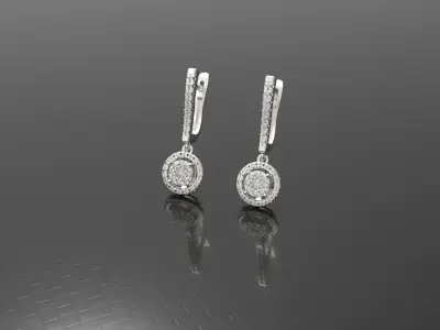 Luxury wedding earring 3D print model