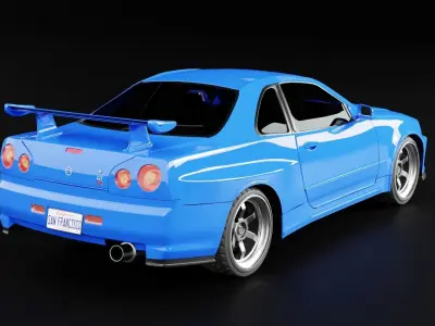 Nissan Skyline GT-R R34 Low-poly 3D model