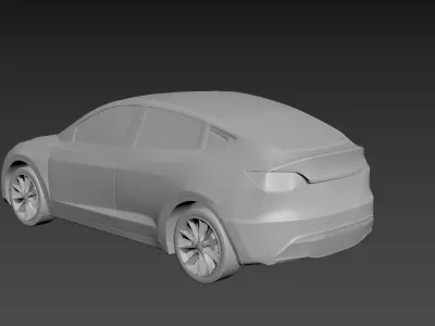 Tesla Model Y 2020 on a small scale 3D print model