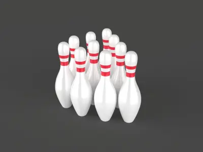 Bowling And Ball Bowling 3D Model low poly Low-poly 3D model
