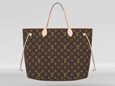 Louis Vuitton Neverfull GM Monogram Beige Low-poly 3D model