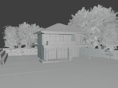 Modern House 3D Model type A1  3D model