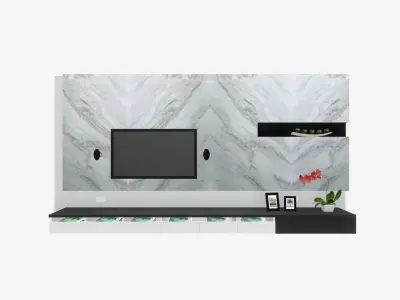 Deco TV Wall PBR 3D model