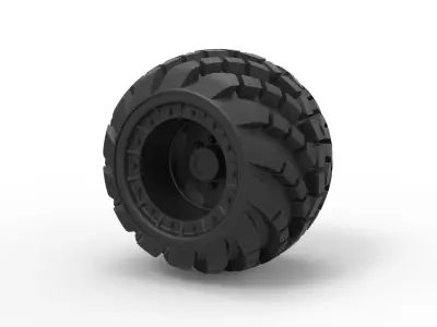 Arched offroad wheel 3D print model