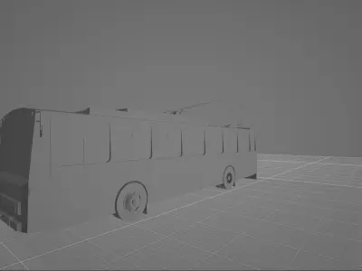 Lowpoly  Skoda14tr Low-poly 3D model