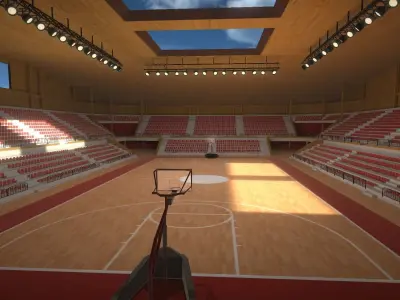 Low-Poly Basketball Arena  Low-poly 3D model