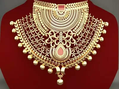 Ajimoshaan gold necklace design 3D print model