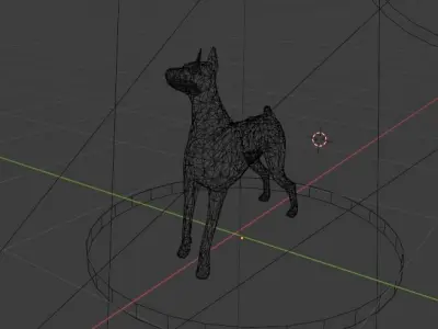 Doberman Low-poly 3D model