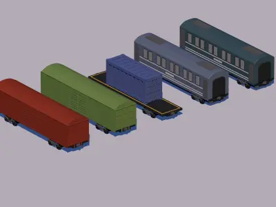 Package Cartoon train 3d model 3D model