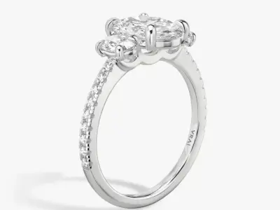Three Stone Oval  Engagement Ring  03 3D print model