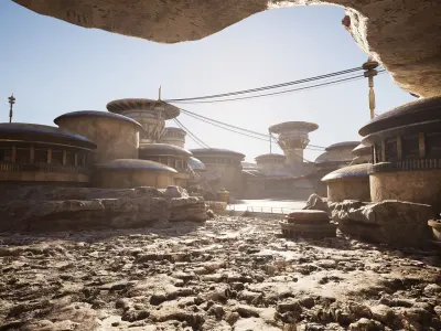 Science Fiction Geothermal City Unreal Engine Low-poly 3D model