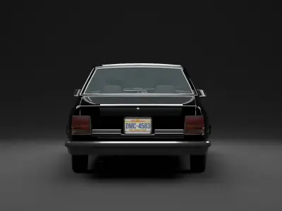 American Sedan Downsized realistic Rigged and customizable Low-poly 3D model