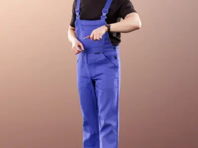 Jimmy 11421 - Working Man Mechatronics Engineer with Dungarees 3D model