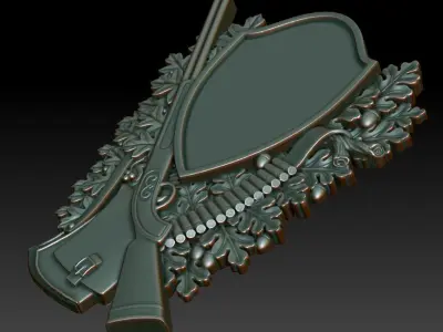 Hunting wall plaque 3d model for CNC 3D print model