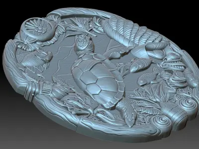 Turtle sea 3D print model