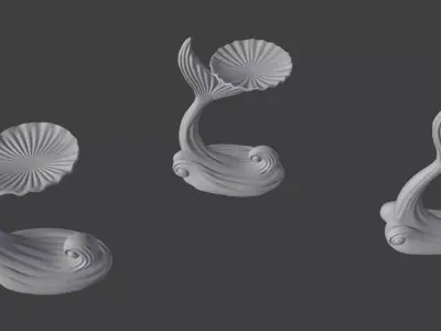 minimalist mermaid tail stands 3D print model