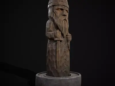 Slavic Gods Figurine Chur Low-poly 3D model
