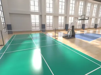 Modern basketball court model 3D model