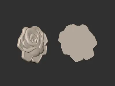 Rose bas relief 3D print model purchase