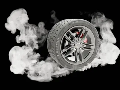 Car Tire Burnout Smoke VBD Pack 3D model