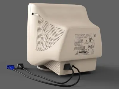 GameAsset Vintage CRT Monitor - Lowpoly Low-poly 3D model