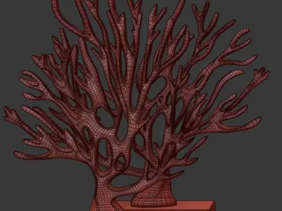  Decor element CORAL MARINE GOLD 3D print model