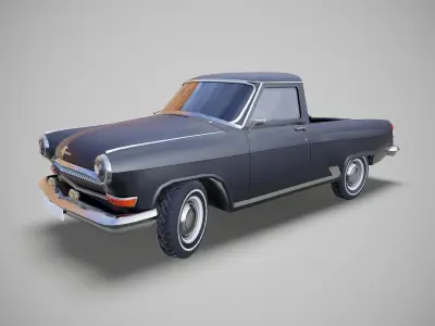 Old car Low-poly 3D model