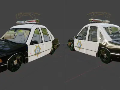 Stylized 3D Character Rig and a Free Police Car 3D model