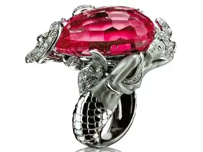 JEWELRY mermaid ring with stone Free 3D model