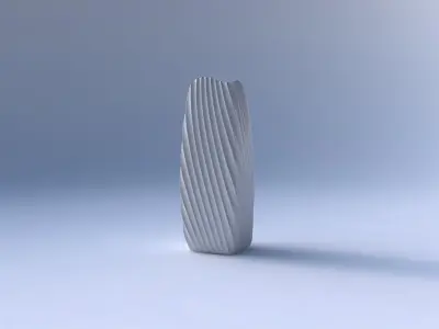 Vase arc rectangle with extruded vertical lines 2 3D print model