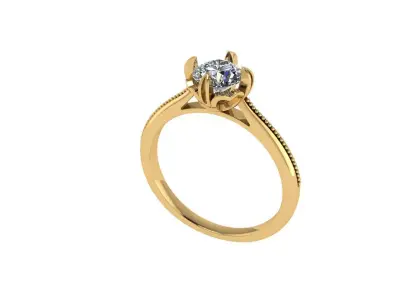 Women diamond engagement ring 3d render 3D print model get