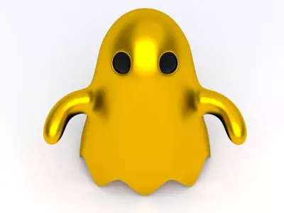 Little Cartoon Ghost Gold 3D model