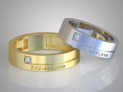 Diamond ring 0517 3D printable model9 Free 3D print model
