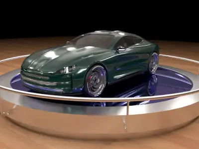 Green concept car 3D model
