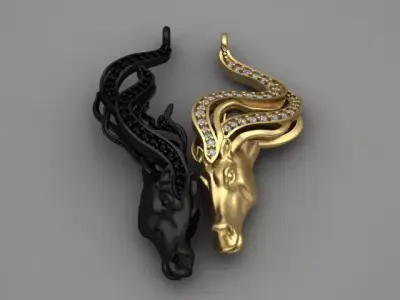 Dual Horse Pendant 3D print model