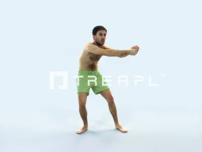 Flow 15J Beach Receiving Sports Man Low-poly 3D model