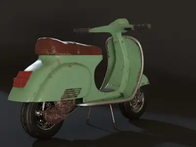Retro Scooter Bike 3D model