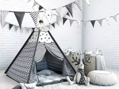 tent desig  for kids room 3D model