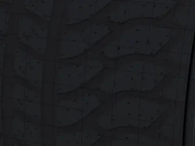 W06 Wet rear tyre Low-poly 3D model