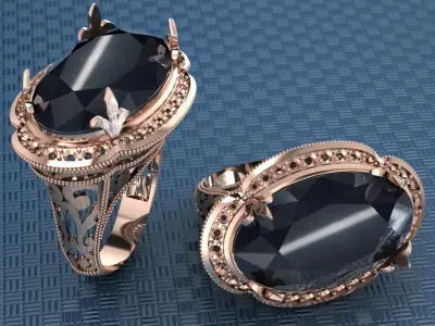 classical ring for women 3D print model