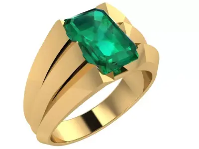 Emerald Ring 0516 Free 3D print model