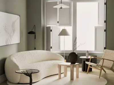 Interior Living Room Scene 3D model purchase