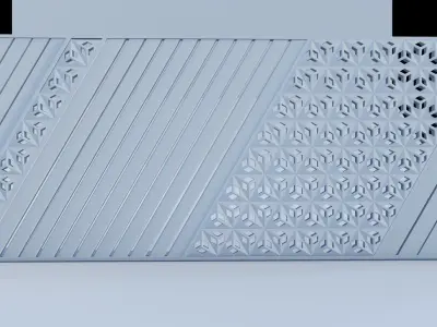 Panel wood and metal grate Free 3D model