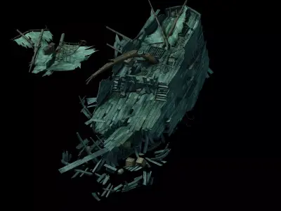 Game Seabed Wreckage - Wreckage 02 3D model