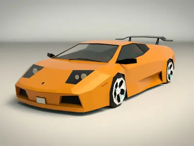 Low Poly Sports Car 02 Low-poly 3D model