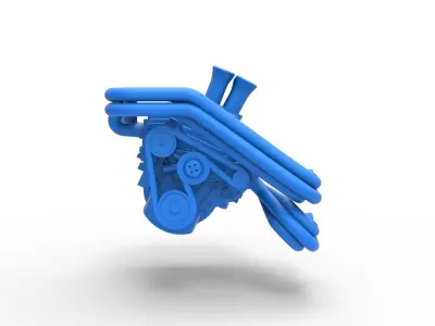 Engine V8 for Supermodified race car Scale 1 to 25 3D print model