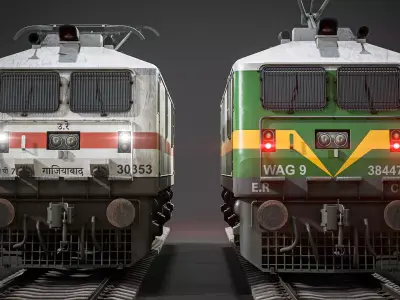 Indian Railway Locomotive Pack Low-poly 3D model