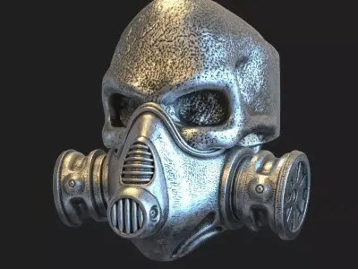   Skull ring jewelry with mask for bikers vol1 3D print model